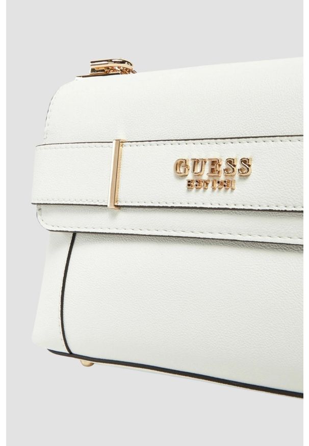 Guess - GUESS Biała torebka damska Anadela. Kolor: biały. Materiał: skórzane