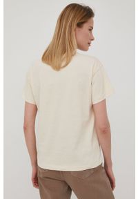 Champion t-shirt bawełniany 115351 kolor beżowy 115351-BS148. Okazja: na co dzień. Kolor: beżowy. Materiał: bawełna. Wzór: aplikacja. Styl: casual #4