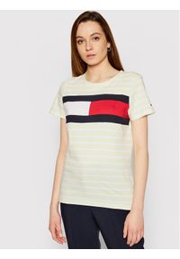 TOMMY HILFIGER - Tommy Hilfiger T-Shirt Abo Flag WW0WW32439 Żółty Regular Fit. Kolor: żółty. Materiał: bawełna