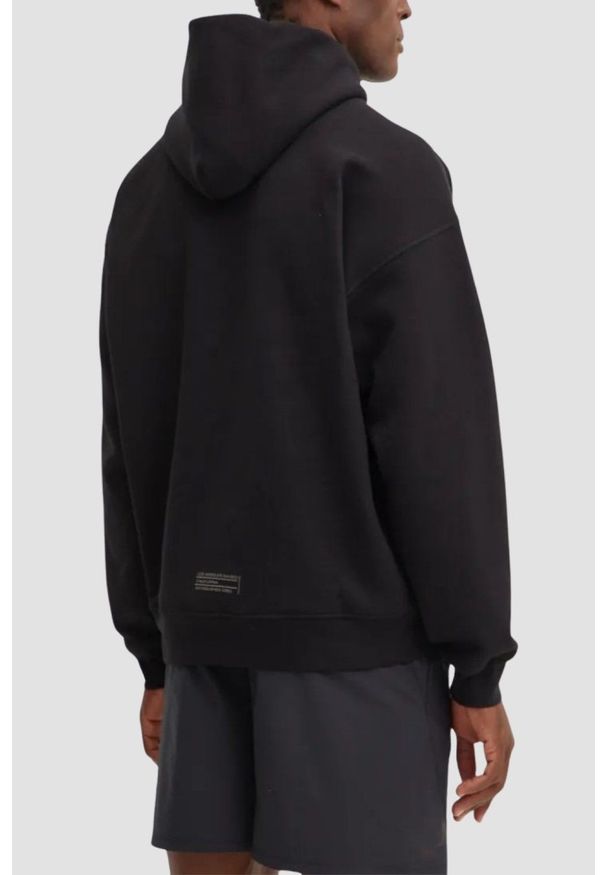 Guess - GUESS Czarna męska bluza z kapturem Emis, Rozmiar M. Okazja: na co dzień. Typ kołnierza: kaptur. Kolor: czarny. Materiał: materiał, bawełna, poliester. Styl: sportowy, casual