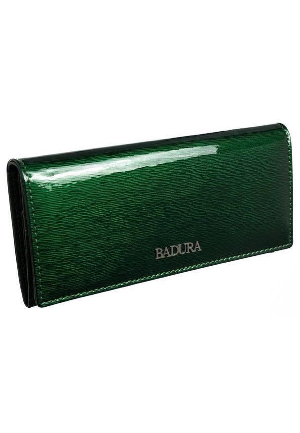 Klasyczny portfel damski zielony Badura B-72037P-SH. Kolor: zielony. Materiał: skóra