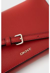 DKNY - Dkny - Torebka skórzana. Kolor: czerwony. Materiał: skórzane #5