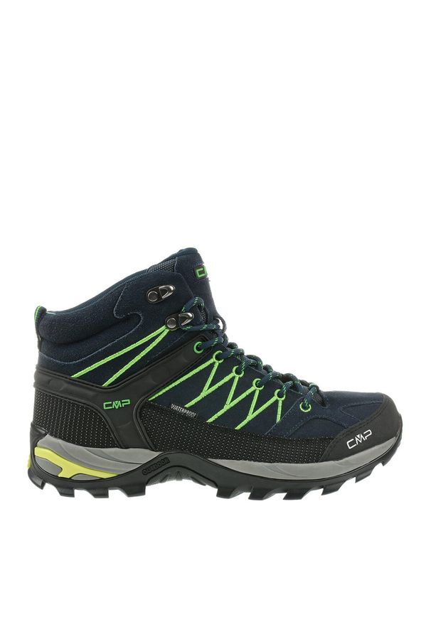 Buty trekkingowe męskie CMP Rigel Mid Trekking. Wysokość cholewki: za kostkę. Zapięcie: sznurówki. Kolor: wielokolorowy, niebieski, czarny. Materiał: zamsz, materiał, skóra. Szerokość cholewki: normalna. Sport: turystyka piesza