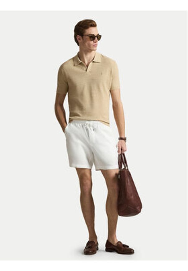 Polo Ralph Lauren Szorty materiałowe 710P08205501 Biały Regular Fit. Kolor: biały. Materiał: len