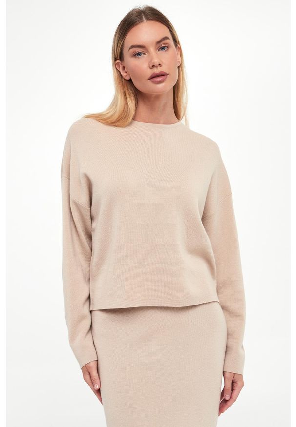 Marella - Sweter damski wełniany Grinta MARELLA MONOCHROME. Materiał: wełna