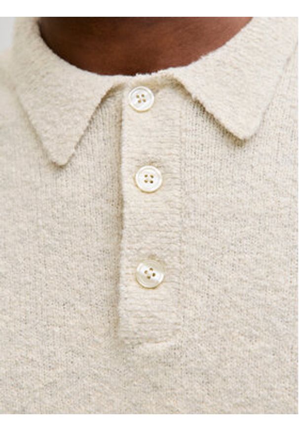 Jack & Jones Sweter Maverick 12286144 Beżowy Regular Fit. Kolor: beżowy. Materiał: bawełna