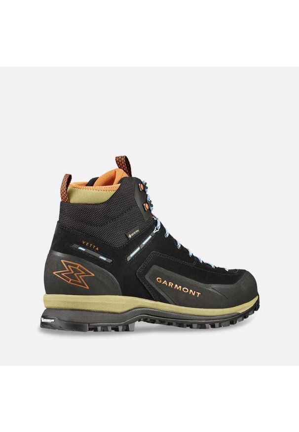 Buty górskie męskie Garmont VETTA TECH GTX. Wysokość cholewki: za kostkę. Zapięcie: sznurówki. Kolor: czarny. Materiał: materiał. Szerokość cholewki: normalna