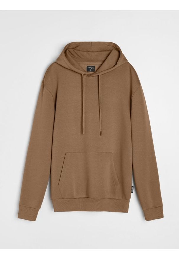 Sinsay - Bluza hoodie basic - brązowy. Kolor: brązowy