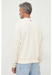 Lacoste bluza bawełniana męska kolor beżowy z aplikacją. Kolor: beżowy. Materiał: bawełna. Wzór: aplikacja #10