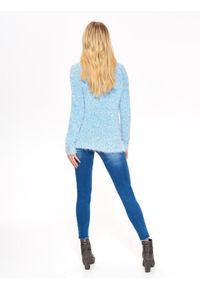 TOP SECRET - Sweter długi rękaw damski pudełkowy, reglan, luźny. Okazja: na co dzień. Kolor: niebieski. Materiał: dzianina, jeans. Długość rękawa: długi rękaw. Długość: długie. Sezon: zima, jesień. Styl: casual, elegancki #3