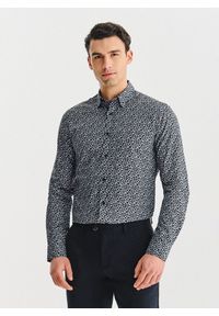 Pako Lorente - PAKO LORENTE – Czarna koszula w drobny wzór. Kolor: czarny. Materiał: bawełna. Długość rękawa: długi rękaw. Długość: długie. Wzór: kwiaty #1