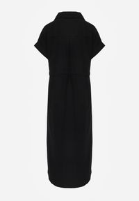 Born2be - Czarna Sukienka Koszulowa z Bawełną Wiskozą i Ozdobnymi Guzikami Parranes. Okazja: na co dzień. Kolor: czarny. Materiał: wiskoza, bawełna. Typ sukienki: koszulowe. Styl: casual, klasyczny, elegancki #7