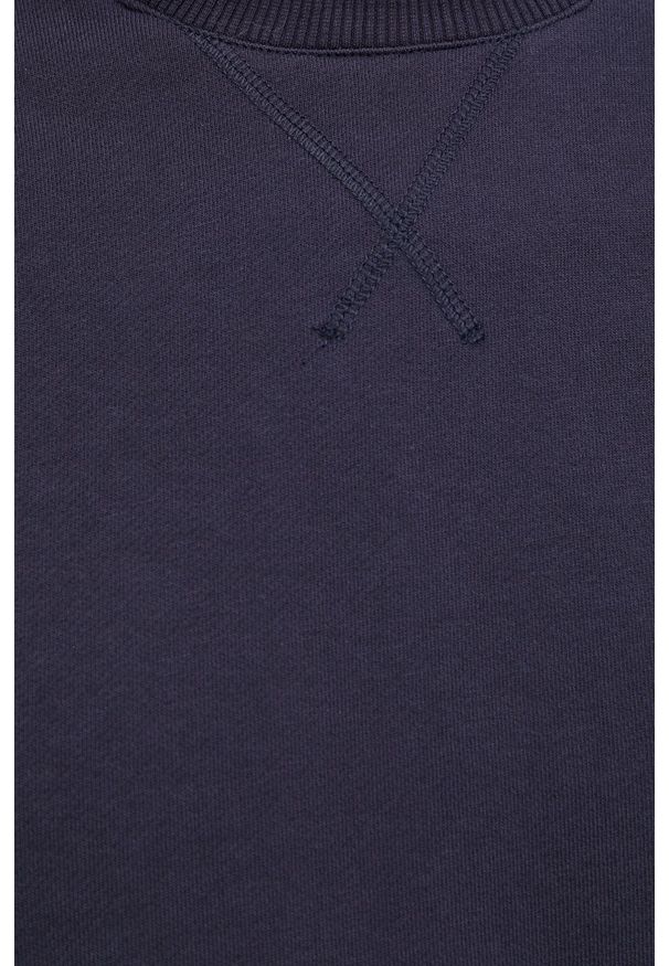 Sisley bluza męska kolor granatowy gładka. Okazja: na co dzień. Kolor: niebieski. Materiał: dzianina. Wzór: gładki. Styl: casual