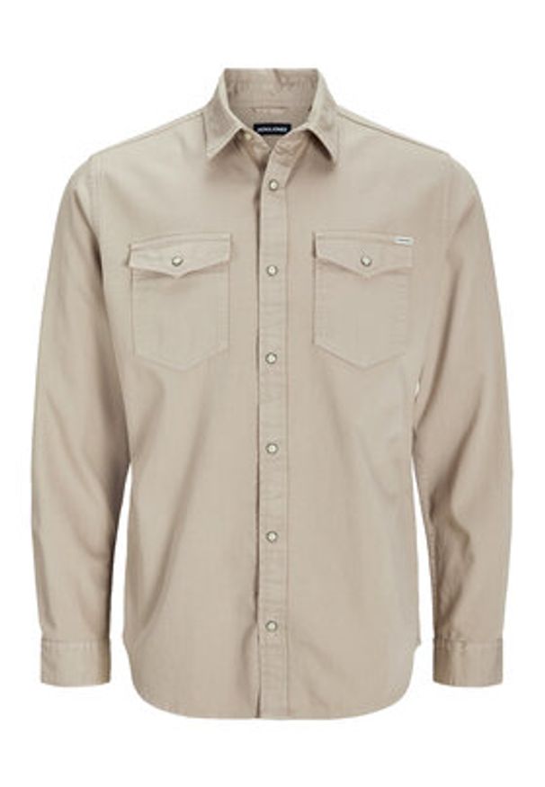 Jack & Jones - Jack&Jones Koszula Sheridan 12138115 Brązowy Slim Fit. Kolor: brązowy. Materiał: bawełna