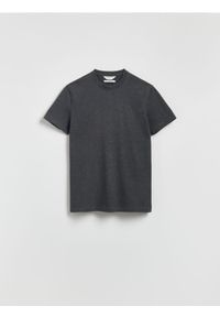 Reserved - T-shirt slim fit - ciemnoszary. Kolor: szary. Materiał: bawełna, dzianina