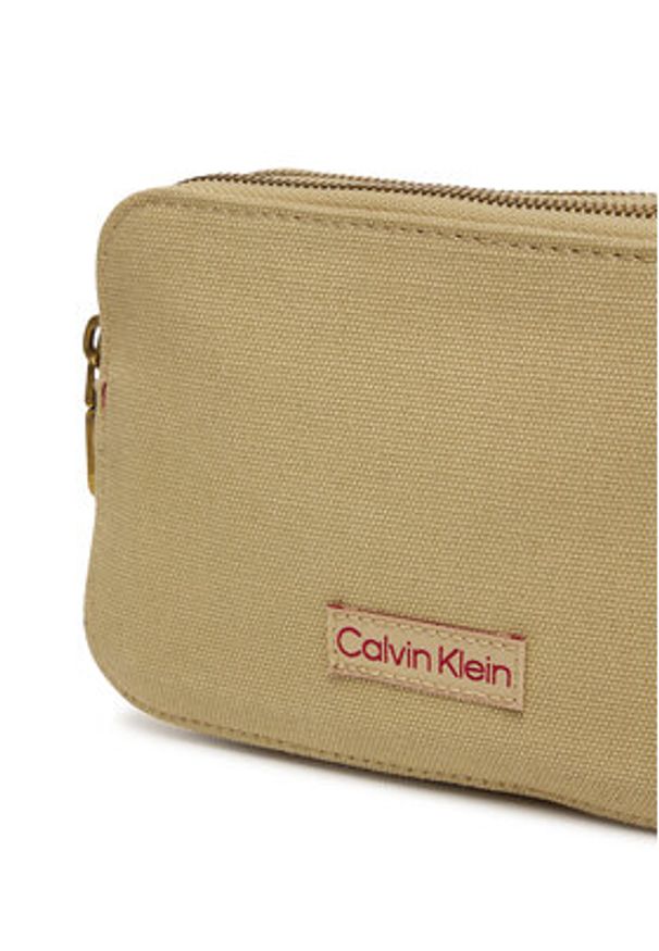 Calvin Klein Torebka Webbing Strap Canvas Camera Bag LV04F3385G Beżowy. Kolor: beżowy
