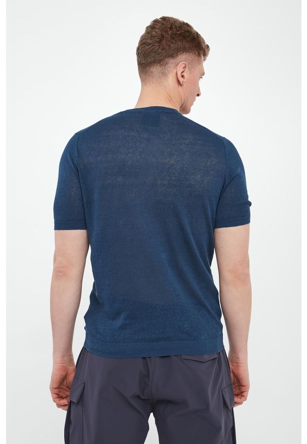 Aeronautica Militare - Sweter męski lniany z krótkim rękawem AERONAUTICA MILITARE. Materiał: len. Długość rękawa: krótki rękaw. Długość: krótkie