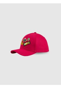 4f - 4F Czapka z daszkiem strapback dziecięca - różowa MT. Kolor: różowy. Materiał: bawełna, skóra, materiał. Sezon: lato. Styl: casual, klasyczny #1
