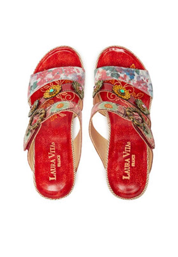 Laura Vita Klapki Barry 30 Czerwony. Kolor: czerwony. Materiał: skóra