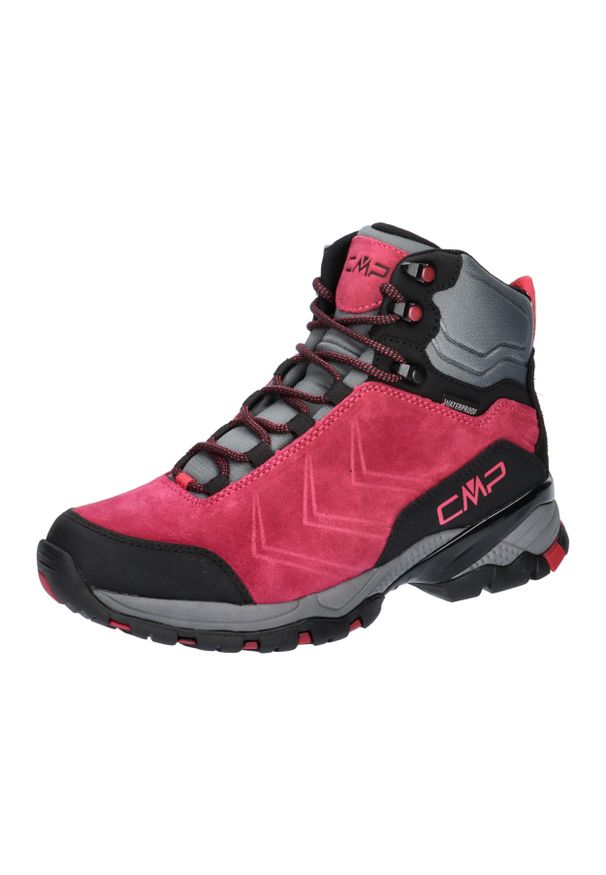 Buty trekkingowe damskie CMP Melnick Mid. Wysokość cholewki: za kostkę. Zapięcie: sznurówki. Kolor: wielokolorowy, czarny, czerwony. Materiał: materiał. Szerokość cholewki: normalna