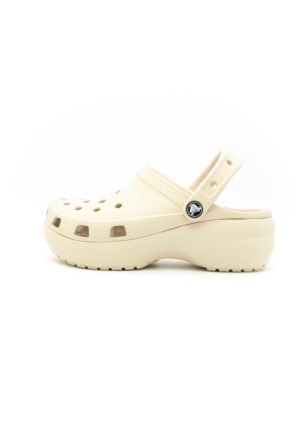 Buty do chodzenia damskie Crocs Classic Platform Clog. Kolor: beżowy. Materiał: materiał, syntetyk. Obcas: na platformie. Styl: sportowy