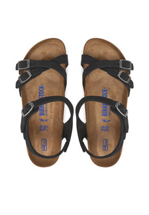 Birkenstock Sandały Kumba 1029526 Czarny. Kolor: czarny. Materiał: nubuk, skóra