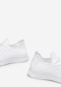 Born2be - Białe Buty Sportowe Tymagio. Wysokość cholewki: przed kostkę. Nosek buta: okrągły. Kolor: biały. Materiał: materiał. Szerokość cholewki: normalna. Wzór: jednolity, aplikacja #4