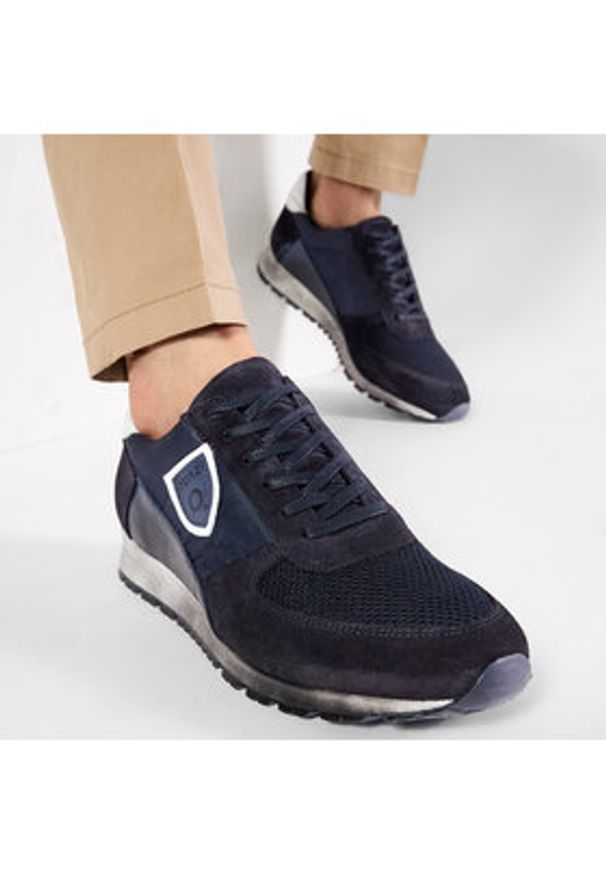 QUAZI Sneakersy QZ-64-06-001064 Granatowy. Kolor: niebieski. Materiał: zamsz, skóra