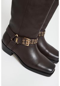 Liu Jo - Kozaki damskie skórzane biker LIU JO. Materiał: skóra #4