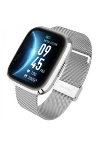 GARETT - Smartwatch Garett GRC Style srebrny stalowy. Rodzaj zegarka: smartwatch. Kolor: wielokolorowy, srebrny, szary. Styl: casual, elegancki, sportowy #1