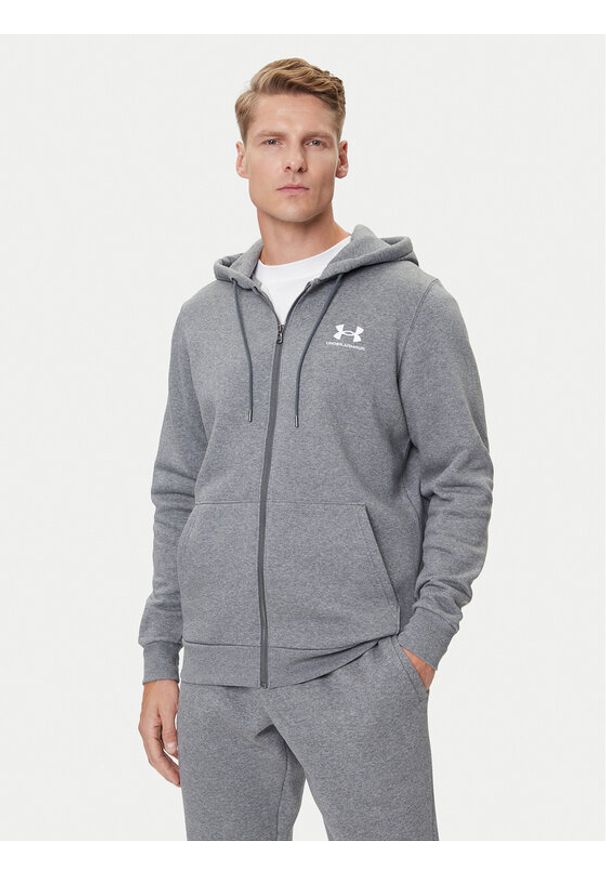 Under Armour Bluza UA Essential Fleece FZ Hood 1373881 Szary Regular Fit. Kolor: szary. Materiał: bawełna