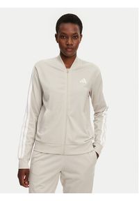 Adidas - adidas Dres Essentials 3-Stripes JD2686 Beżowy Regular Fit. Kolor: beżowy. Materiał: syntetyk #6