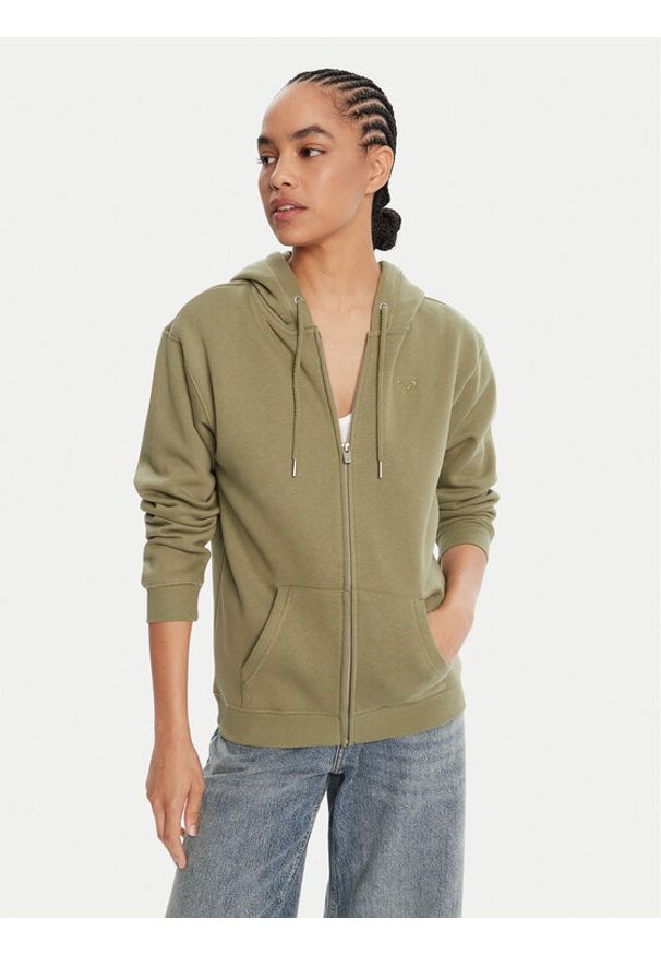 Roxy Bluza Surf Stoked Zipped Brushed ERJFT05022 Zielony Regular Fit. Kolor: zielony. Materiał: bawełna