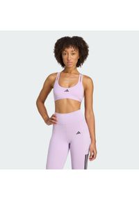 Adidas - Lekki biustonosz treningowy Aeroimpact Luxe. Kolor: różowy. Materiał: materiał. Sport: fitness #1