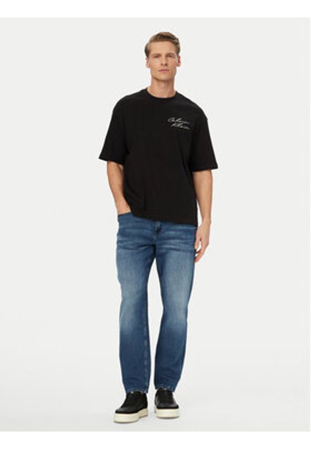Calvin Klein Jeans T-Shirt LV04RE828G Czarny Regular Fit. Kolor: czarny. Materiał: bawełna