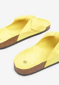 Born2be - Żółte Klapki Mapheia. Nosek buta: okrągły. Kolor: żółty #4