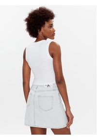 Calvin Klein Jeans Top J20J221521 Biały Slim Fit. Kolor: biały. Materiał: bawełna #3