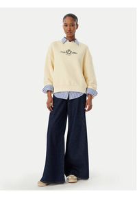 TOMMY HILFIGER - Tommy Hilfiger Bluza Crest Embroidery WW0WW48733 Beżowy Relaxed Fit. Kolor: beżowy. Materiał: bawełna #5