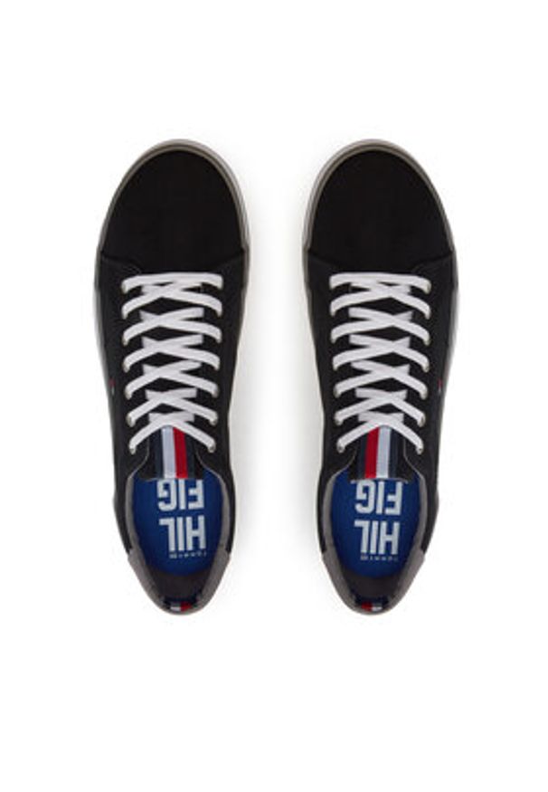 TOMMY HILFIGER - Tommy Hilfiger Tenisówki Harlow 1D FM0FM00596 Czarny. Kolor: czarny. Materiał: materiał