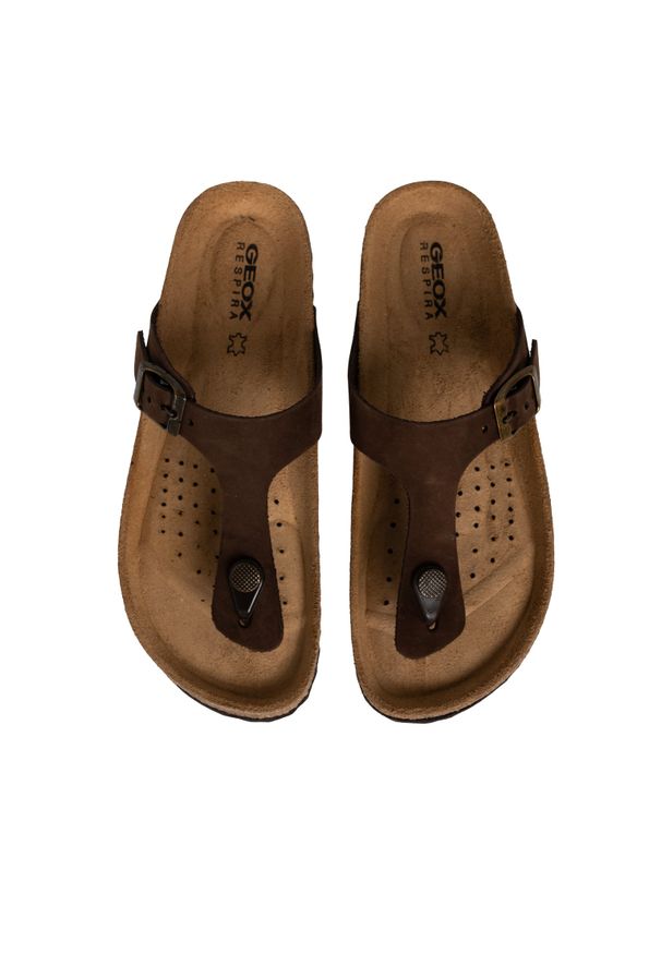 Geox Klapki "Brionia" | D15LSB00032 | Kobieta | Brązowy. Nosek buta: okrągły. Kolor: brązowy. Materiał: skóra. Styl: klasyczny, elegancki