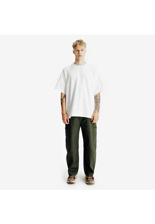 Decathlon - Spodnie 7/8 męskie Woven. Kolor: zielony, brązowy, wielokolorowy. Materiał: bawełna, poliester, materiał
