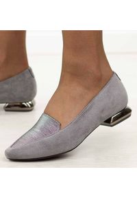Szare baleriny damskie Jezzi Asa178-1. Kolor: szary. Materiał: zamsz #1