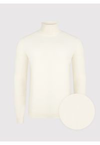 Pako Lorente - PAKO LORENTE – Biały gładki golf męski. Typ kołnierza: golf. Kolor: szary, beżowy, biały. Materiał: poliamid, bawełna, elastan. Wzór: gładki. Sezon: zima, jesień #3