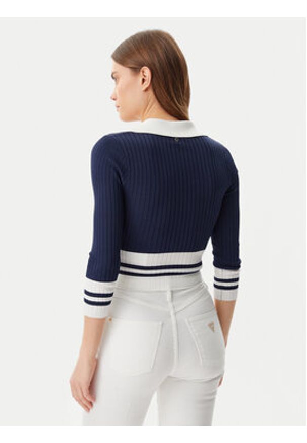 Guess Sweter W5GR46 Z3L10 Granatowy Regular Fit. Kolor: niebieski. Materiał: wiskoza
