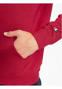 Champion Bluza Hooded Sweatshirt 219208 Bordowy Comfort Fit. Kolor: czerwony. Materiał: syntetyk, bawełna #5
