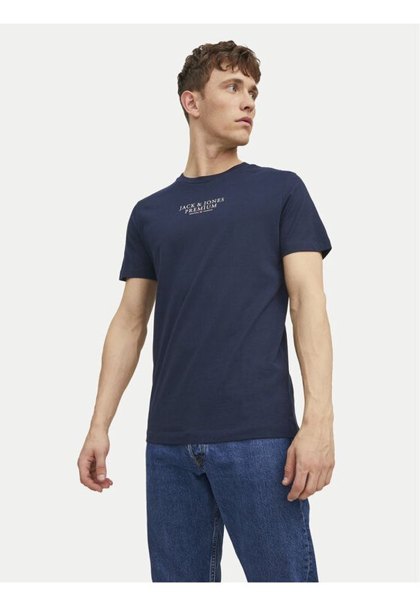 Jack & Jones T-Shirt Archie 12217167 Granatowy Regular Fit. Kolor: niebieski. Materiał: bawełna