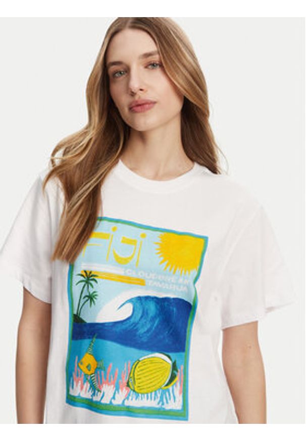 Roxy T-Shirt ERJZT05899 Biały. Kolor: biały. Materiał: bawełna