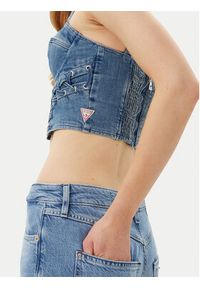 Guess Top W5GH86 D4H7C Niebieski Regular Fit. Kolor: niebieski. Materiał: bawełna #3