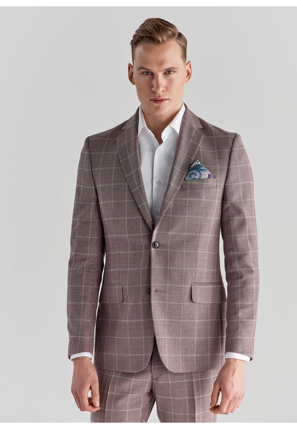 Pako Lorente - PAKO LORENTE – Różowa marynarka garniturowa P22SP-3G-019-W-S. Kolor: różowy. Materiał: wełna