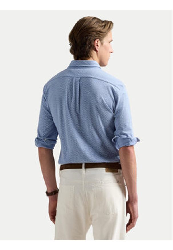 Polo Ralph Lauren Koszula 710963499001 Błękitny Slim Fit. Typ kołnierza: polo. Kolor: niebieski. Materiał: bawełna